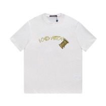 Louis Vuitton 23SS needlework brand logo printing short-sleeved T-shirt White 7.18
