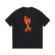 Louis Vuitton 23SS Saxophone Player Retro Cultural Logo Short Sleeve T-Shirt Black 7.18