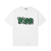 Dior show limited art brand logo print short-sleeved T-shirt White 8.9