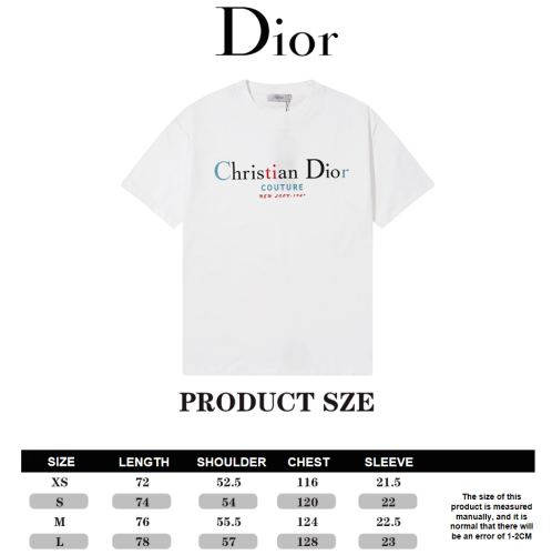 Dior show limited color font logo printing short-sleeved T-shirt white 8.9