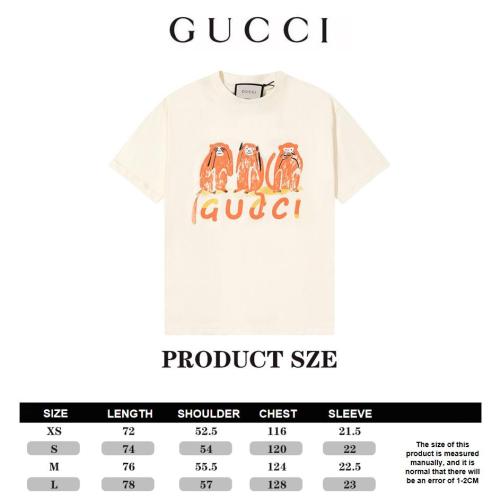 Gucci Art Three Monkeys Print Short Sleeve T-shirt 8.9