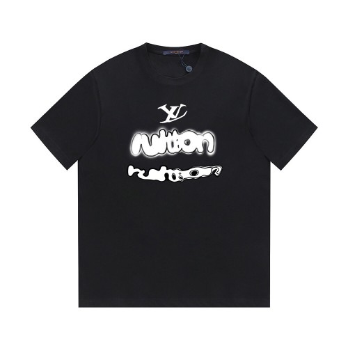 Louis Vuitton 23SS art font logo printing short-sleeved T-shirt Black 8.9
