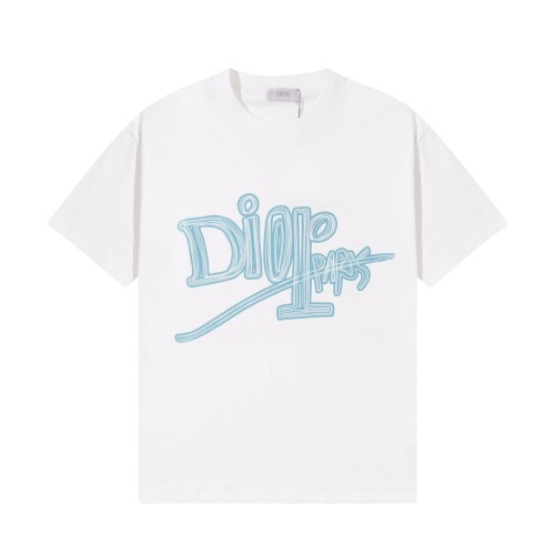 Dior show limited hand-painted graffiti print short-sleeved T-shirt White 8.9