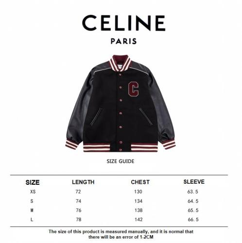 Celine 2023 New Towel Embroidered Big C and Leather Teddy Baseball Jacket Bred 8.29