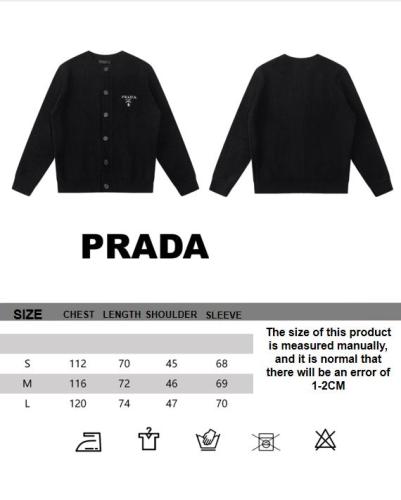 Prada 23FW knitted and embroidered brand logo wool sweater jacket 9.5
