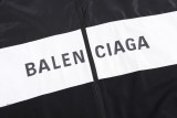 Balenciaga 23SS large brand logo printing and splicing design on chest Outdoor Jackets Black White 9.12