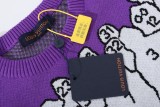 Louis Vuitton 23SS new digital crowd knitted sweater purple 9.12