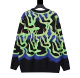 Louis Vuitton 23SS green flame abstract design sweater 9.12