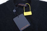 Louis Vuitton 23 FW front and rear brand embroidery craftsmanship logo long-sleeved sweater Black 9.12