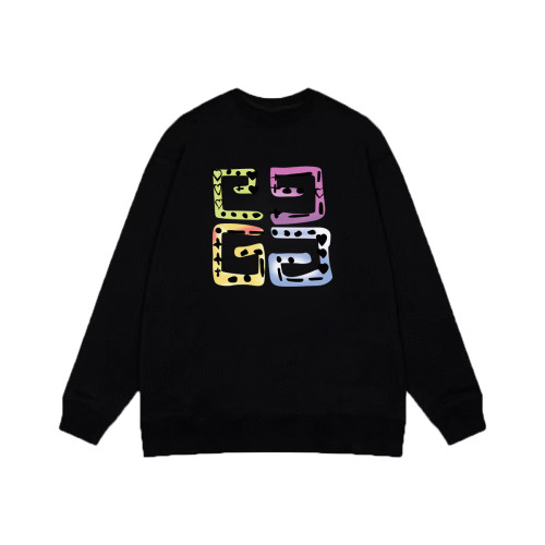 Givenchy 23FW new four-square LOGO printed round neck sweatshirt Black 9.19
