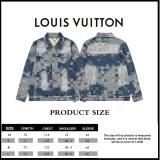 Louis Vuitton catwalk style heavy washed mosaic style logo denim jacket 10.17