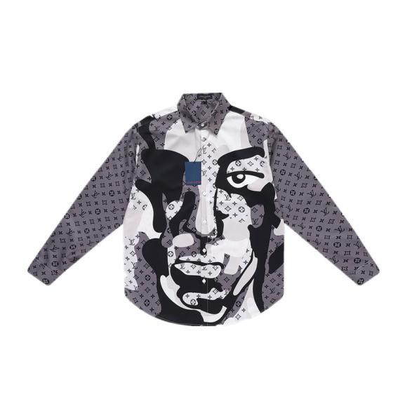 Louis Vuitton abstract art face design shirt jacket Grey 10.31 - www ...