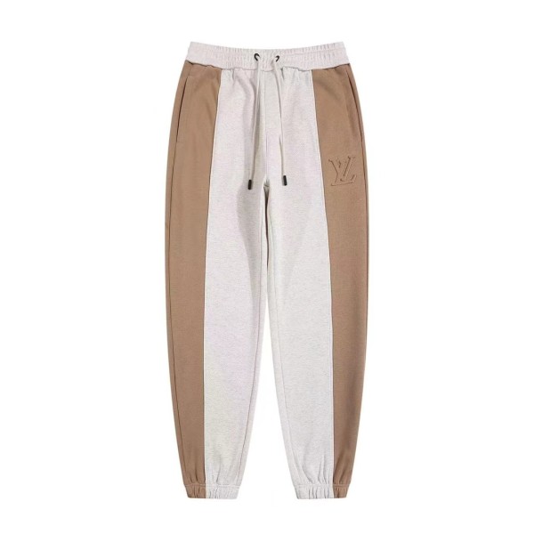Louis Vuitton 24ss two-tone patchwork track pants brown and White 11.28