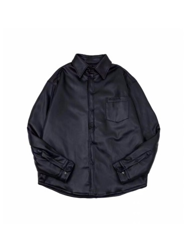 Balenciaga 23ss embroidered logo leather jacket 12.5