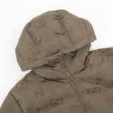 Gucci limited edition full logo down jacket Brown 12.5