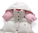 Moncler main line pink and white down vest jacket 12.5