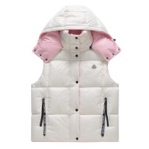 Moncler main line pink and white down vest jacket 12.5