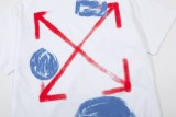 OFF-WHITE graffiti cloud arrow LOGO short-sleeved T-shirt White 12.12
