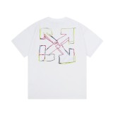 OFF-WHITE character curve hand-painted LOGO printed short-sleeved T-shirt White 12.12