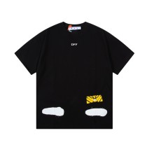 OFF-WHITE twill letter large LOGO printed short-sleeved T-shirt Black 12.12