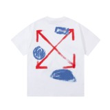 OFF-WHITE graffiti cloud arrow LOGO short-sleeved T-shirt White 12.12
