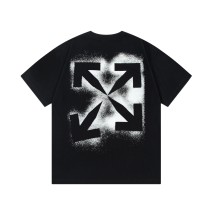 OFF-WHITE Inkjet arrow LOGO printed short-sleeved T-shirt Black 12.12