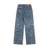 Louis Vuitton patchwork print design denim trousers 12.19