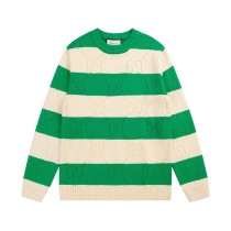 Gucci 23fw patchwork knitted cutout long-sleeved sweater 12.26
