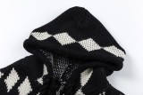 Acne Studios retro braided contrast hooded sweater Black 12.26