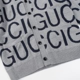 GUCCI 24 early spring series jacquard knitted crew neck sweater Gery 12.26