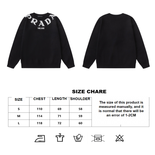 Prada chest necklace letter surround three-dimensional crew neck sweater 12.26