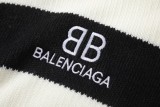Balenciaga black and white striped V-neck sweater 12.26