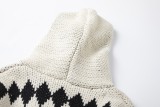 Acne Studios retro braided contrast hooded sweater White 12.26