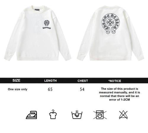 Chrome Hearts 23fw Embroidered Cross Sanskrit Long Sleeve Sweater White 12.26