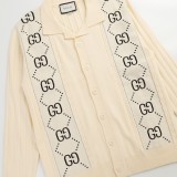 Gucci 23fw patchwork knitted Polo collar long-sleeved sweater 12.26