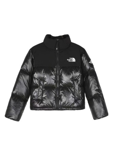 The North Face patchwork design short down jacket Black 1.3