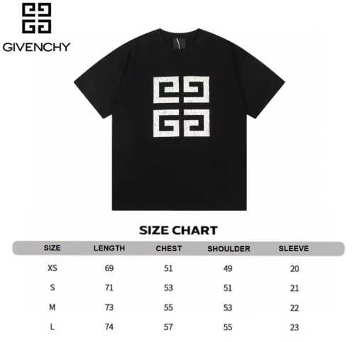Givenchy four-square letter print large LOGO short-sleeved T-shirt Black 1.3
