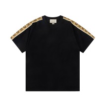 Gucci shoulder webbing logo short-sleeved T-shirt Black 1.3