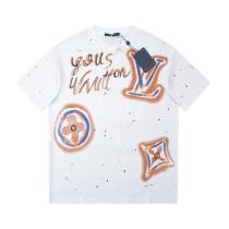 Louis Vuitton 24SS catwalk full graffiti watercolor painting short-sleeved T-shirt White 1.16