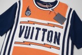 Louis Vuitton 24SS cotton knitted flame logo contrast short-sleeved T-shirt 1.16