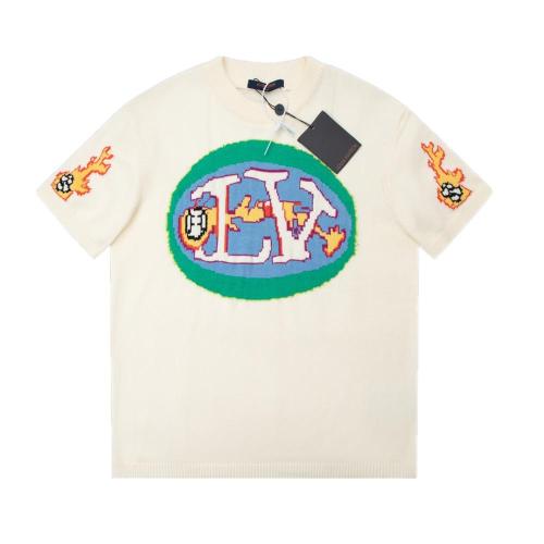 Louis Vuitton 24SS embroidered flame brand logo short-sleeved T-shirt 1.16