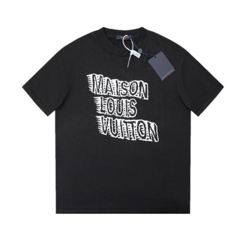 Louis Vuitton 24SS 3D design brand logo short-sleeved T-shirt Black 1.16