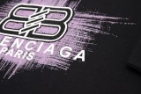 Balenciaga early spring new purple graffiti logo T-shirt Black 1.22