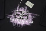 Balenciaga early spring new purple graffiti logo T-shirt Black 1.22