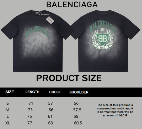 Balenciaga early spring new washed design green logo printed T-shirt 1.22