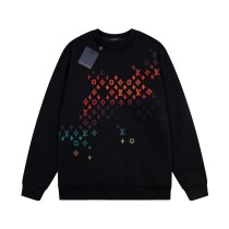 Louis Vuitton gradient color printed logo long-sleeved sweatshirt Black 1.30