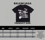 Balenciaga 24ss new blue sky and white clouds letter print short-sleeved T-shirt Black1.30