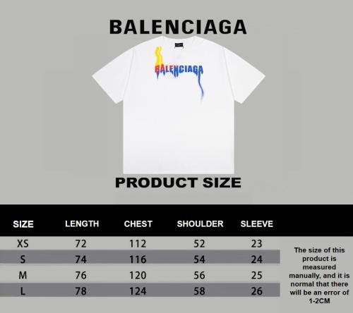 Balenciaga 24ss new gradient color letter print short-sleeved T-shirt White 1.30