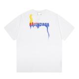 Balenciaga 24ss new gradient color letter print short-sleeved T-shirt White 1.30