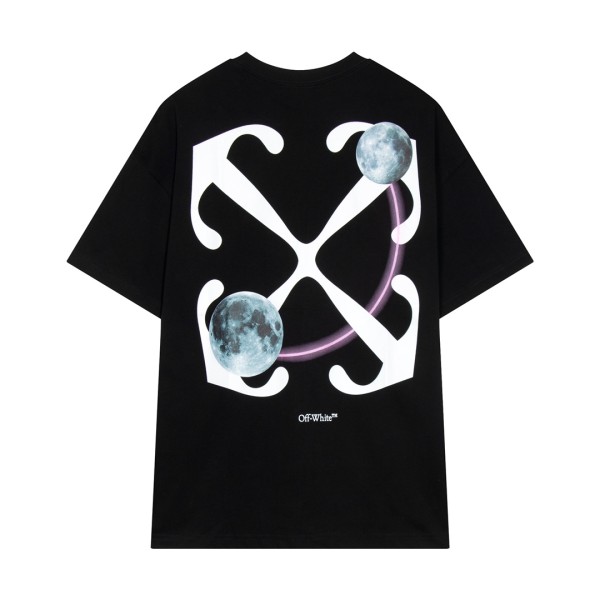 Off-White 24SS new double moon arrow printed short-sleeved T-shirt Black 2.27